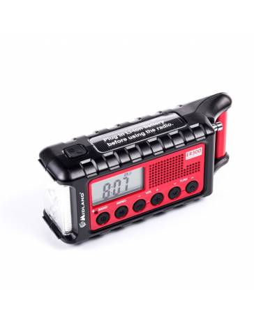 Midland ER300 - Outdoor radio, svítilna, solární panel, ruční klika, power banka, SOS nouze 